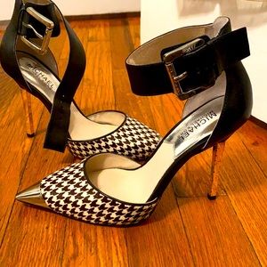 Michael Kors cow hair and metal heals size 6.5